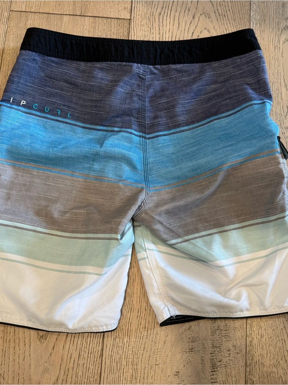 Rip Curl Surf Craft Striped Board Shorts Men's Size 32 Blue Gray Swim Trunks